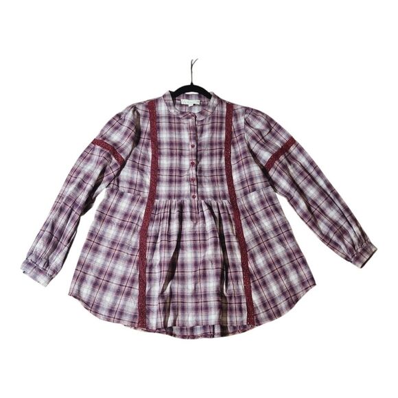 Suzanne Betro Womens Weekend Plaid Shirt Size L New Swing- Longer- Popover - Picture 7 of 9
